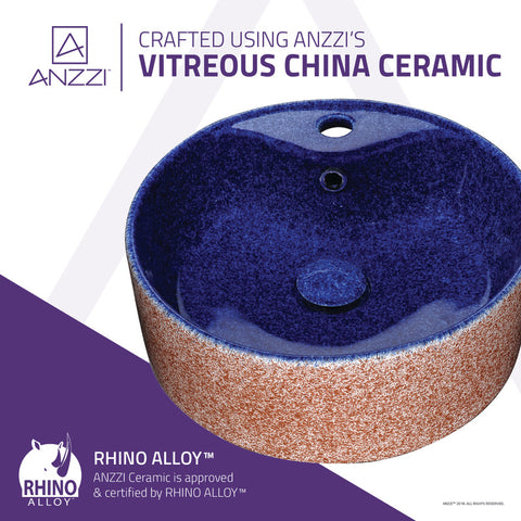 Regal Crown Series Ceramic Vessel Sink in Royal Blue Finish