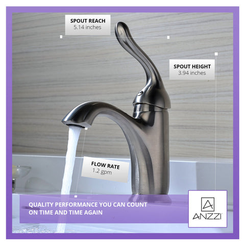 ANZZI Arc Series Single Hole Single-Handle Low-Arc Bathroom Faucet