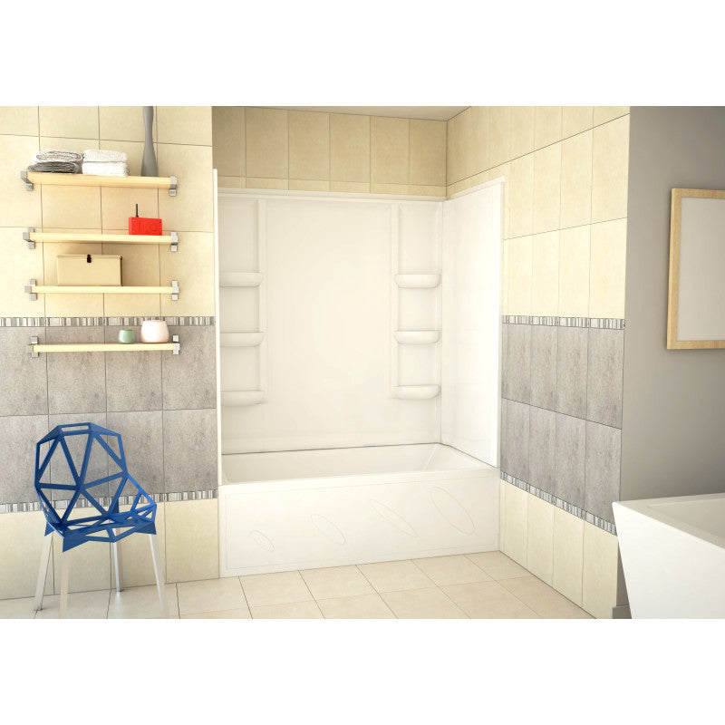 Anzzi Sharman 36 x 36 x 74 2-Piece DIY Friendly Corner Shower Surround in White - SW-AZ8073