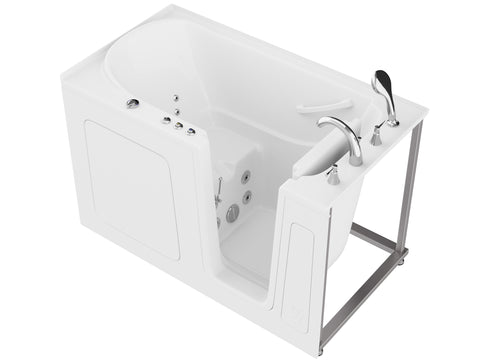 ANZZI 32 in. x 60 in. Right Drain Quick Fill Walk-In Whirlpool Tub with Powered Fast Drain in White