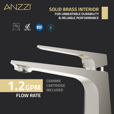 ANZZI Single Handle Single Hole Bathroom Faucet With Pop-up Drain