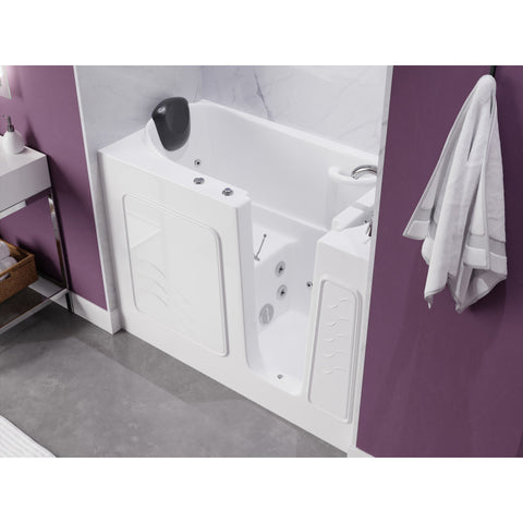 AMZ2653RWH-CP - ANZZI 53 - 60 in. x 26 in. Right Drain Whirlpool Jetted Walk-in Tub in White