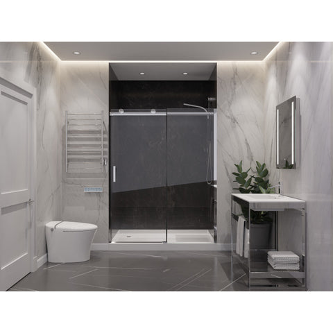 SD-FRLS05702CHR - ANZZI ANZZI Series 60 in. x 76 in. Frameless Sliding Shower Door with Handle in Chrome