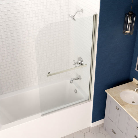 Anzzi 5 ft. Acrylic Rectangle Tub With 34 in. x 58 in. Frameless Tub Door