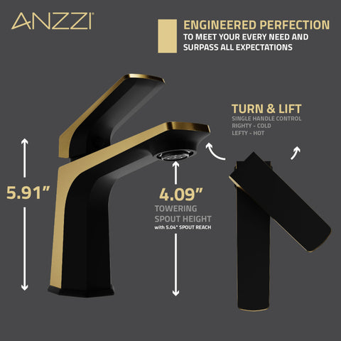 ANZZI Single Handle Single Hole Bathroom Faucet With Pop-up Drain