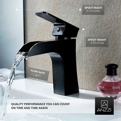 ANZZI Forza Series Single Hole Single-Handle Low-Arc Bathroom Faucet