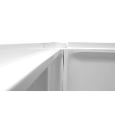 ANZZI 60 in. x 36 in. x 60 in. 3-piece DIY Friendly Alcove Shower Surround in White