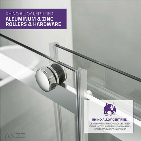 Stellar Series 60 in. x 76 in. Frameless Sliding Shower Door with Handle