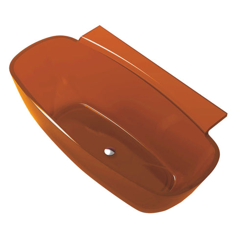 FT-AZ523 - ANZZI Vida 5.2 ft. Solid Surface Center Drain Freestanding Bathtub in Honey Amber