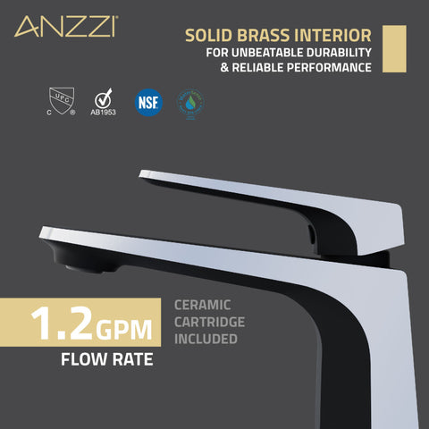 ANZZI Single Handle Single Hole Bathroom Faucet With Pop-up Drain