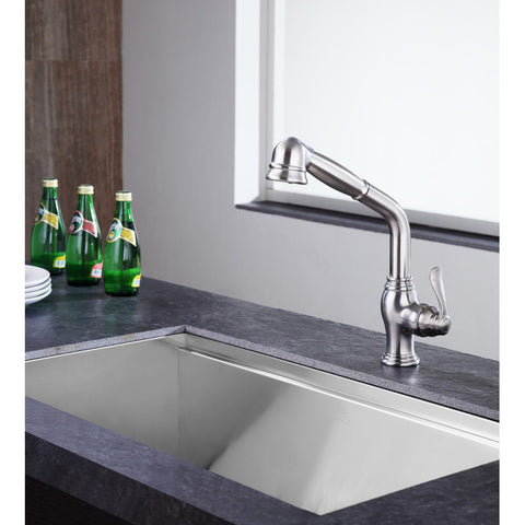 KF-AZ203BN - ANZZI Del Moro Single-Handle Pull-Out Sprayer Kitchen Faucet in Brushed Nickel