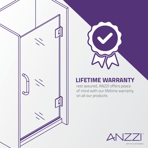 Castle Series 49 in. x 72 in. Semi-Frameless Shower Door with TSUNAMI GUARD