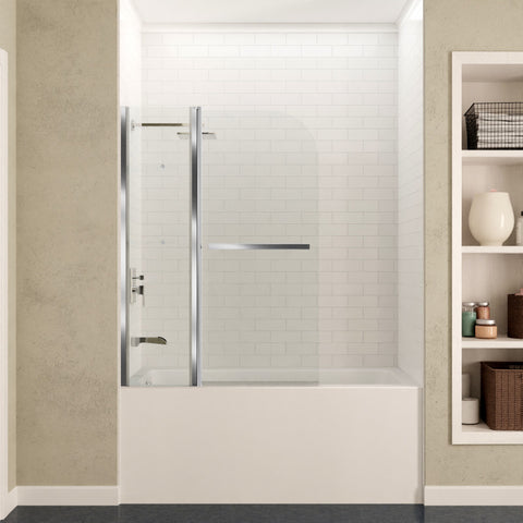 Anzzi 5 ft. Acrylic Rectangle Tub With 48 in. x 58 in. Frameless Tub Door