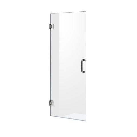 Fellow Series 30 in. by 72 in. Frameless Hinged Shower Door with Handle