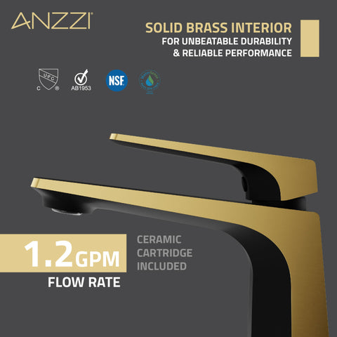 ANZZI Single Handle Single Hole Bathroom Faucet With Pop-up Drain