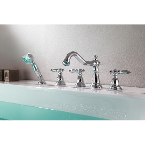 Patriarch 2-Handle Deck-Mount Roman Tub Faucet with Handheld Sprayer
