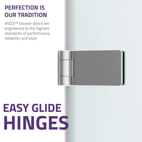 Vensea Series 31.5 in. by 56 in. Frameless Hinged Tub Door