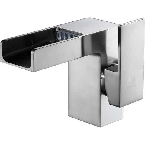 ANZZI Zhona Series Single Hole Single-Handle Low-Arc Bathroom Faucet in Brushed Nickel