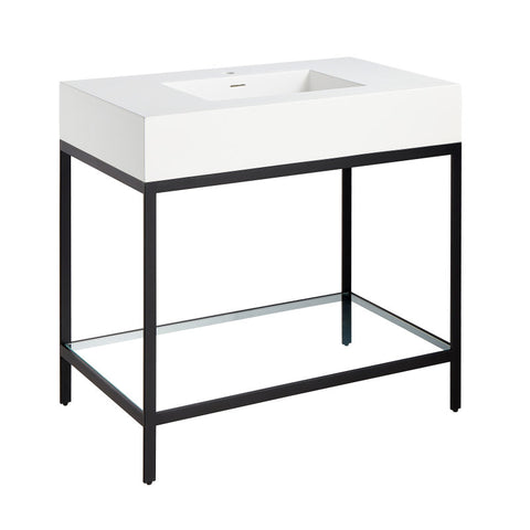 Ventura 36 in. Console Sink with Matte White Counter Top