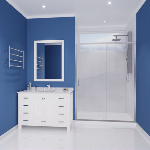 SD-AZ052-02CH - ANZZI Halberd Series 60 in. x 72 in. H Sliding Framed Shower Door in Polished Chrome with Tsunami Guard Tempered Glass