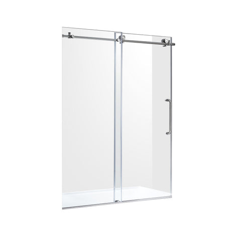 Leon Series 60 in. by 76 in. Frameless Sliding Shower Door with Handle