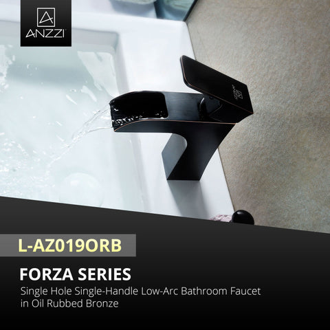 ANZZI Forza Series Single Hole Single-Handle Low-Arc Bathroom Faucet