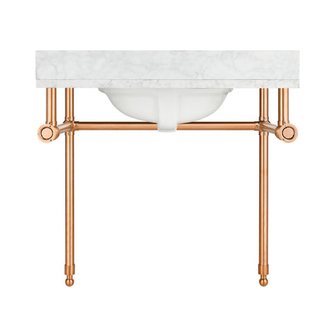 Verona 34.5 in. Console Sink with Carrara White Counter Top