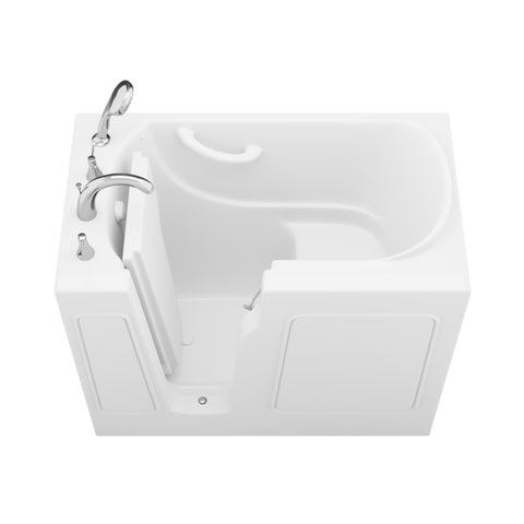 AZB2646LWS - ANZZI Value Series 26 in. x 46 in. Left Drain Quick Fill Walk-in Saoking Tub in White