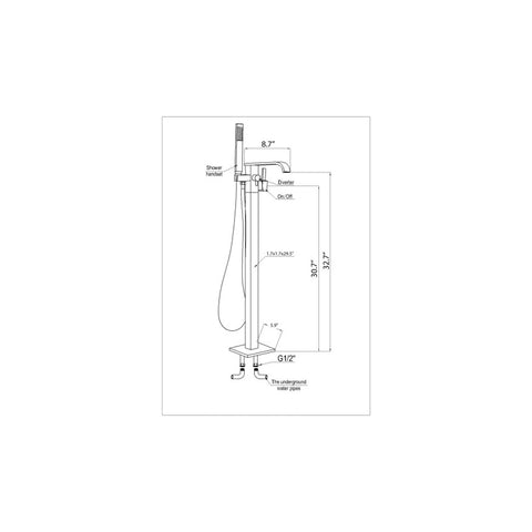 Angel 2-Handle Claw Foot Tub Faucet with Hand Shower