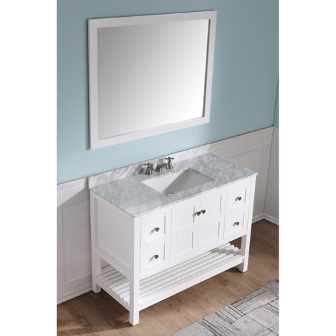Montaigne 48 in. W x 22 in. D Bathroom Bath Vanity Set with Carrara Marble Top with White Sink
