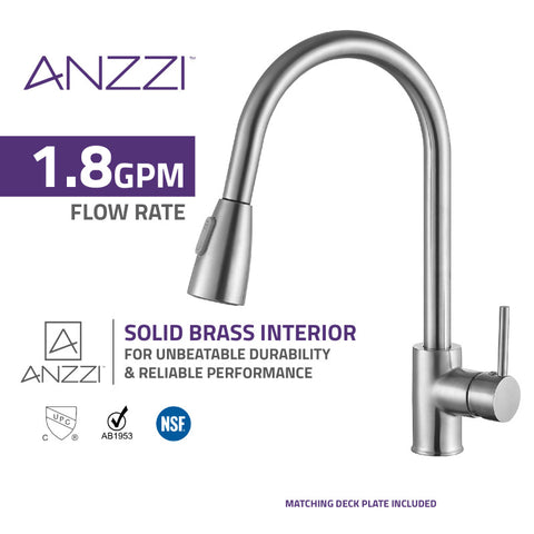 ANZZI Sire Single-Handle Pull-Out Sprayer Kitchen Faucet