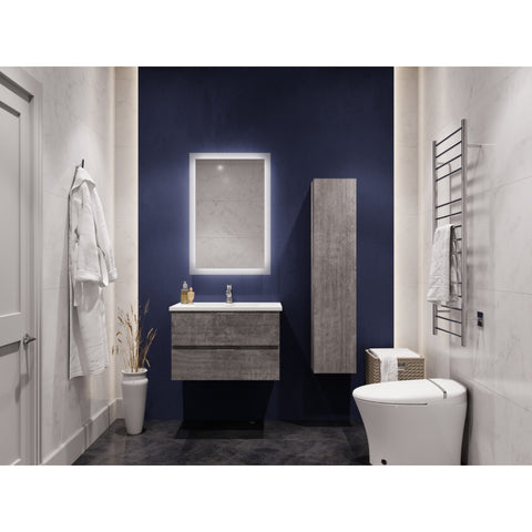 30 in. W x 20 in. H x 18 in. D Bath Vanity Set with Vanity Top in White with White Basin and Mirror