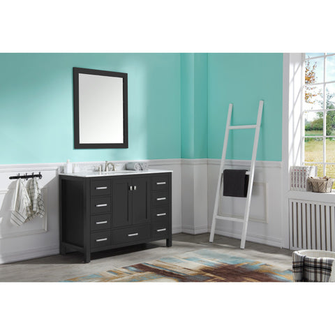 Chateau 48 in. W x 22 in. D Bathroom Bath Vanity Set with Carrara Marble Top with White Sink