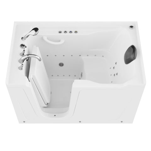 AMZ3660LWD - ANZZI 36 in. x 60 in. Left Drain Quick Fill Walk-In Whirlpool and Air Tub with Powered Fast Drain in White