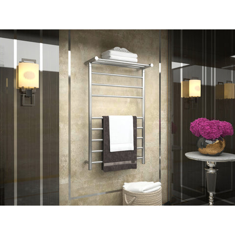 TW-AZ012BN - ANZZI Eve 8-Bar Stainless Steel Wall Mounted Electric Towel Warmer Rack in Brushed Nickel