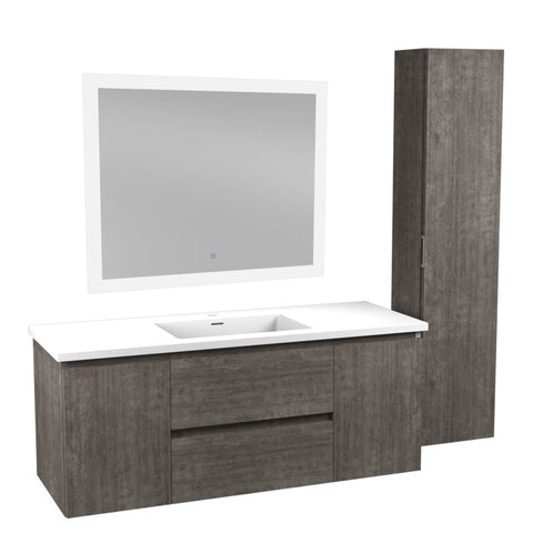 VT-MRSCCT48-GY - 48 in. W x 20 in. H x 18 in. D Bath Vanity Set in Rich Gray with Vanity Top in White with White Basin and Mirror