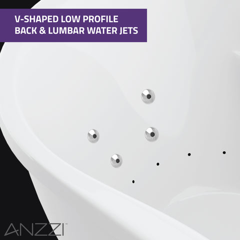 Lori Series 71 in. L x 36 in. W Acrylic Freestanding Air Bathtub with Center Drain in White