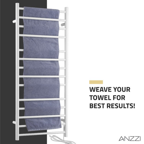 ANZZI Elgon 14-Bar Stainless Steel Wall Mounted Towel Warmer Rack