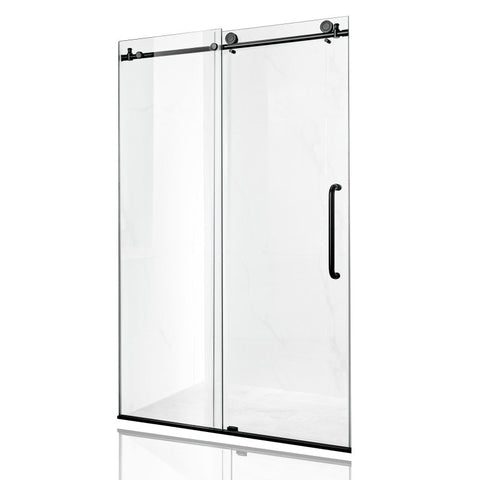 Leon Series 60 in. by 76 in. Frameless Sliding Shower Door with Handle