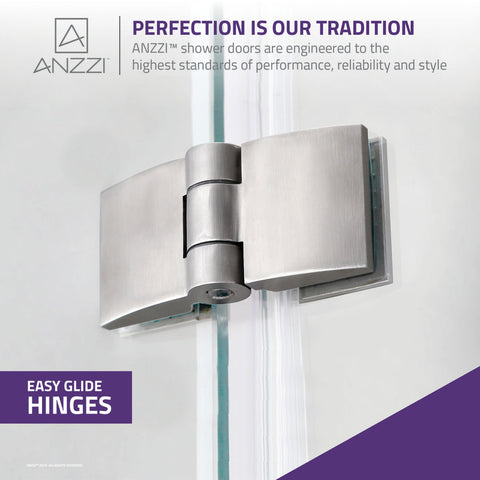 Anzzi 5 ft. Acrylic Rectangle Tub With 48 in. by 58 in. Frameless Hinged tub door