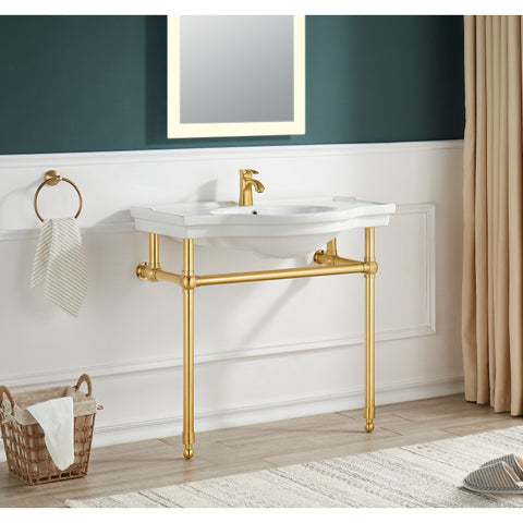 Viola 34.5 in. Console Sink with Ceramic Counter Top