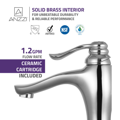 Anfore Single Hole Single Handle Bathroom Faucet