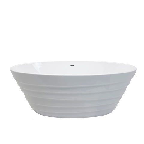 FT-AZ068 - ANZZI Nimbus 5.6 ft. Acrylic Center Drain Freestanding Bathtub in Glossy White