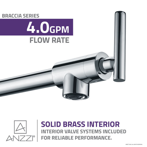 ANZZI Braccia Series 24" Wall Mounted Pot Filler