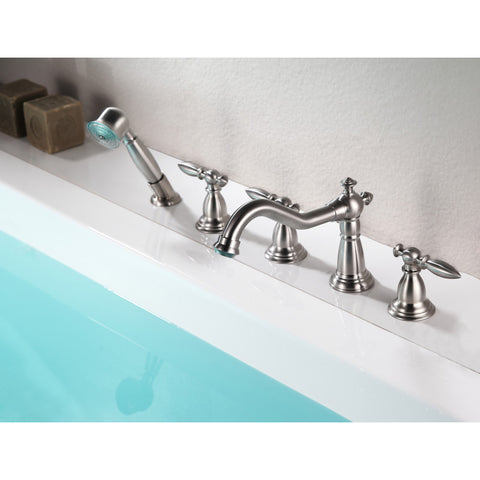 Patriarch 2-Handle Deck-Mount Roman Tub Faucet with Handheld Sprayer