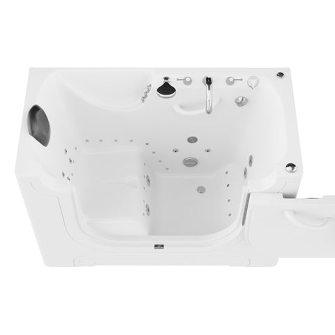 AMZ3060WCARWD - ANZZI 30 in. x 60 in. Right Drain Wheelchair Access Walk-In Whirlpool and Air Tub with Powered Fast Drain in White