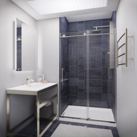 Madam Series 48 in. by 76 in. Frameless Sliding Shower Door with Handle