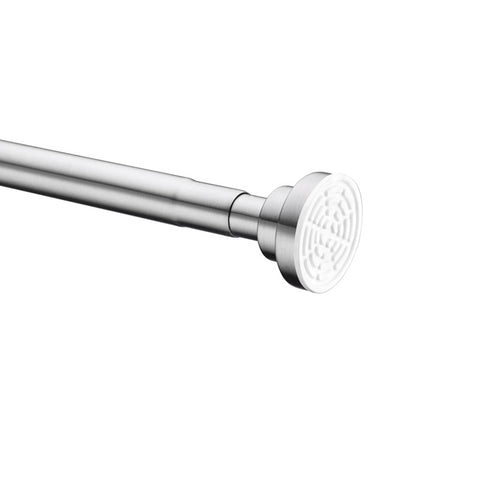 AC-AZSR55BN - ANZZI 35-55 Inches Shower Curtain Rod with Shower Hooks in Brushed Nickel | Adjustable Tension Shower Doorway Curtain Rod | Rust Resistant No Drilling Anti-Slip Bar for Bathroom | AC-AZSR55BN