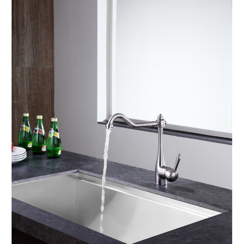 KF-AZ198BN - ANZZI Patriarch Single Handle Standard Kitchen Faucet in Brushed Nickel