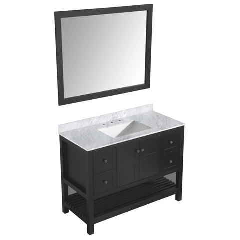 Montaigne 48 in. W x 22 in. D Bathroom Bath Vanity Set with Carrara Marble Top with White Sink